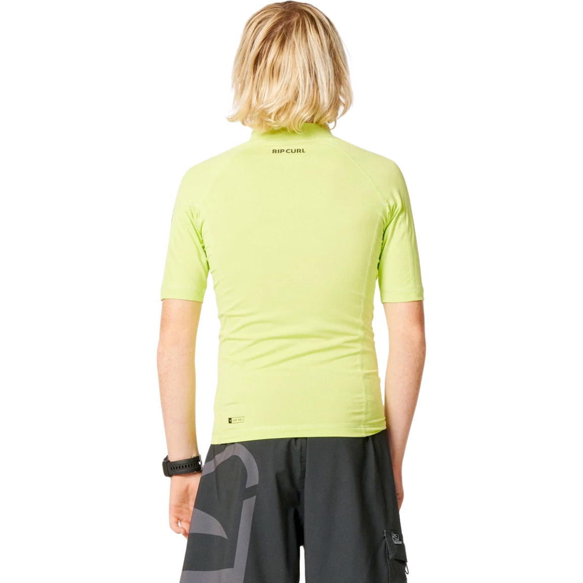 2026 Rip Curl Junior Waves UPF Short Sleeve Rash Vest 136BRV - Lime